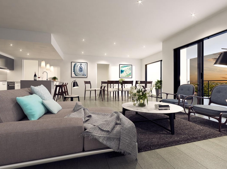 A living room with a couch and chairs in it